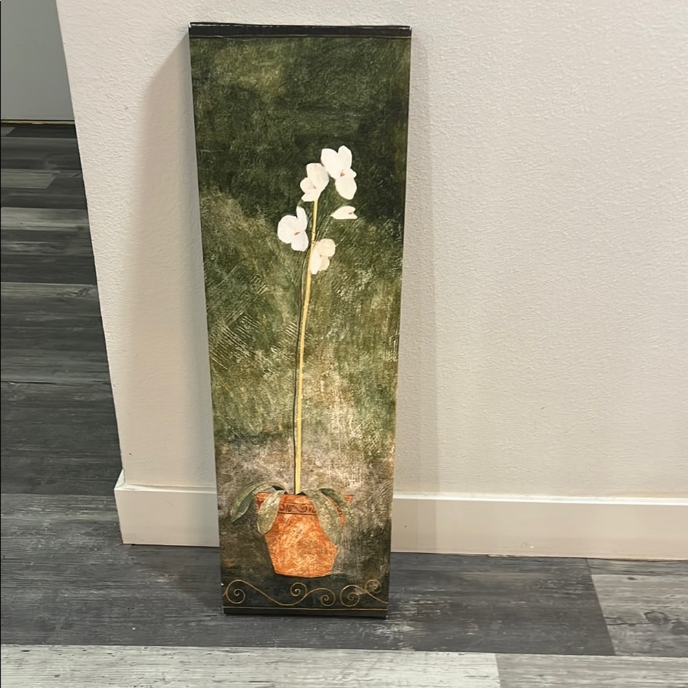 Floral Wall Art with Green and White Accents